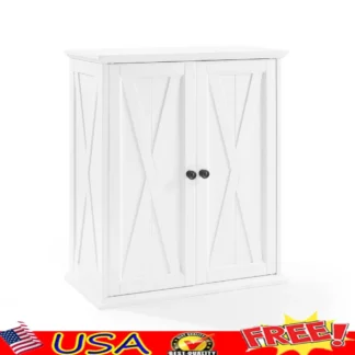 Armario de despensa apilable con estantes ajustables, cierre magnético, almacenamiento interior, diseño moderno de granja, cocina, lavandería