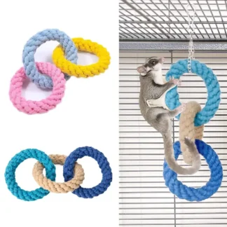 Juguetes de cuerda de escalada para hámster, jaula planeadora de azúcar, accesorios, jaula columpio colgante, juguete de columpio de cuerda para pájaros para hacer ejercicio de escalada