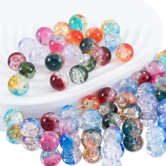 50 Uds. 20 piezas de cuentas de ráfaga coloridas de plástico, cuentas espaciadoras sueltas redondas, accesorios para collar y pulsera DIY, accesorios para hacer joyas