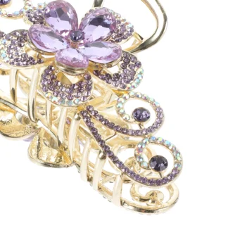 Clips de garra grandes de aleación de diamantes de imitación, diseño de flores de doble cara para mujeres y niñas, Updos de pelo grueso, coletas, trenzas, accesorios para el cabello