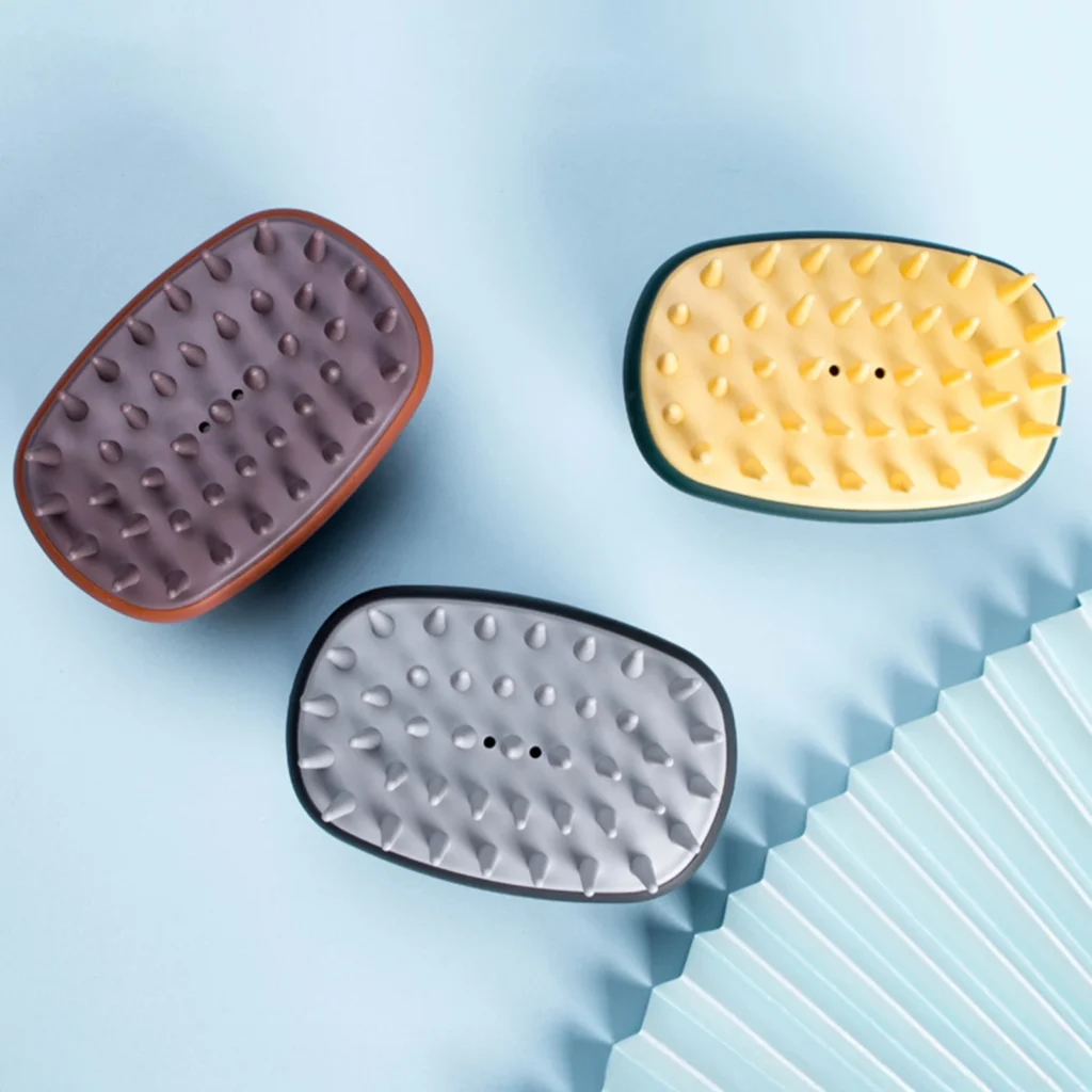 Cepillo de champú masajeador para el cuero cabelludo, cepillo de ducha de limpieza profunda para aliviar el estrés y el crecimiento del cabello