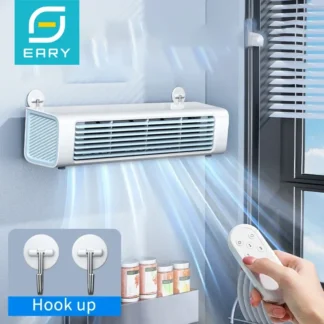 Ventilador de torre sin aspas montado en la pared Eary con Control remoto, flujo de aire de enfriamiento fuerte ajustable de verano para ventilador de aire acondicionado de escritorio