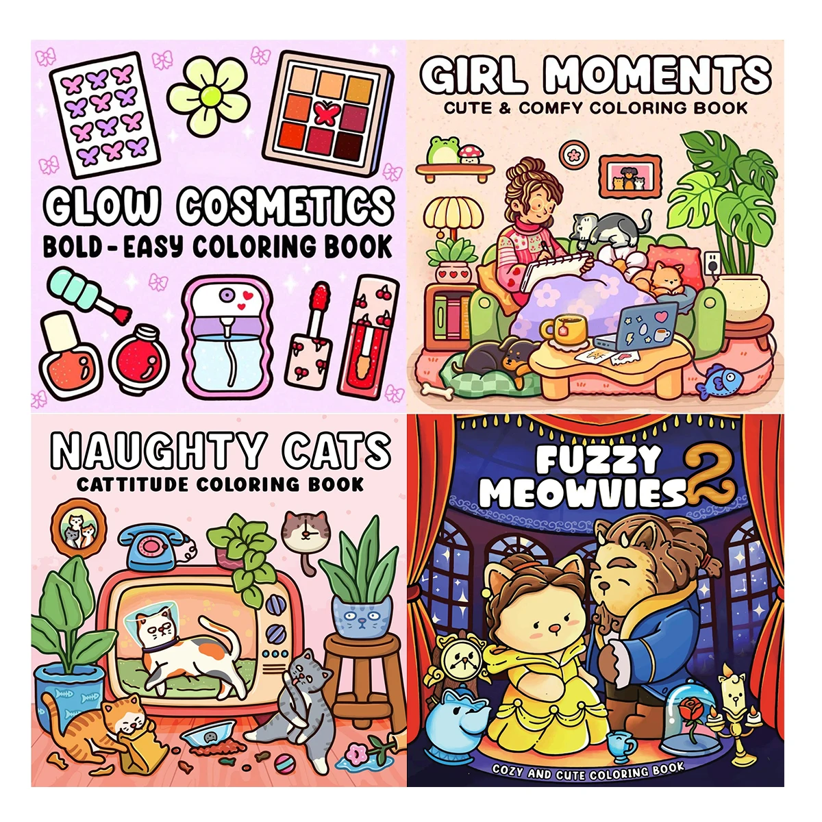 FlowerCosmeticsColoringBooksCharmingScenesEasyColoringPara el hogarParentNiñoDIYRelaxUnwindBoostCreativity