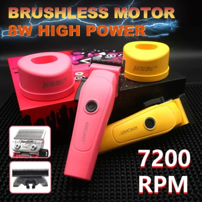 JUCAI Mini Candy JC-06 cortadora de pelo profesional, cuchilla que se desvanece, Motor sin escobillas de 7200RPM con cargador de Base, máquina para cortar cabello de 3200mhA