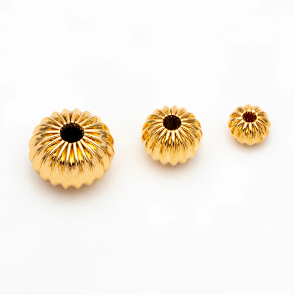 Cuentas espaciadoras Rondelle de melón de latón chapado en oro, 4/ 6/ 8 mm, para hacer joyería, accesorios de bricolaje (GB-099)