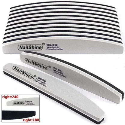 5 uds bloque de esponja lima de uñas 180/240 gris/negro barco pulidor de uñas Gel Esmalte lima a Ongle lijado pulidor herramientas de manicura proveedor