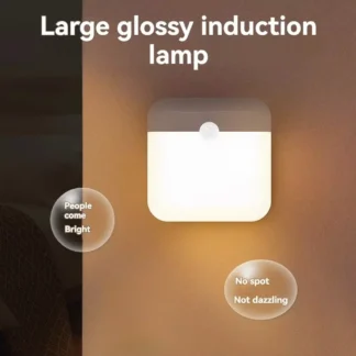 Luz nocturna LED, lámpara con sensor de movimiento humano, luz de armario recargable por USB C, lámpara de pared LED inalámbrica para escaleras, armario, cocina y cama