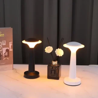Lámpara LED de escritorio recargable, luz de noche para dormitorio, cafetería, restaurante, Interruptor táctil ambiental, decoración USB, lámparas de mesa Led