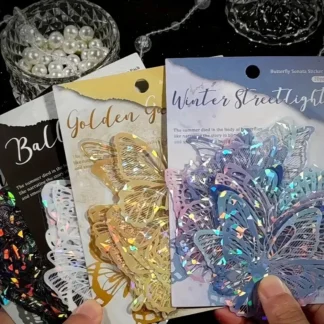 20 hojas de concha de mariposa ligera, encaje hueco, Cuenta de mano Retro, Material DIY, suministros decorativos para diario basura, álbum de recortes