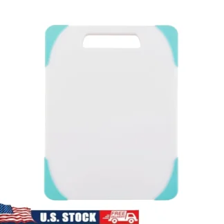 Tabla de cortar de plástico Reversible antideslizante, tabla de cortar de cocina de doble superficie segura y no absorbente para lavavajillas con mango