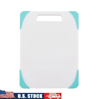 Tabla de cortar de plástico Reversible antideslizante, tabla de cortar de cocina de doble superficie segura y no absorbente para lavavajillas con mango