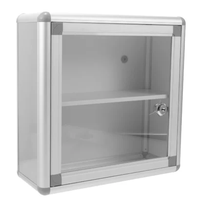 Estuche para medicamentos con cerradura, caja de primeros auxilios de aleación de aluminio montada en la pared, contenedor de almacenamiento duradero, pastillero profesional para el hogar