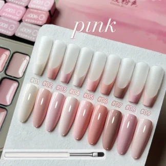 Paleta de Gel de uñas sólido rosa, 9 colores, crema japonesa, pintura de barro, diseño de uñas en Gel, barniz semipermanente de larga duración