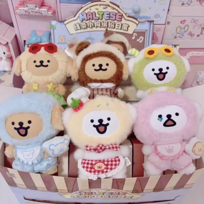 Caja ciega maltesa colorida de la vida diaria, juguetes de peluche, cara de vinilo suave, regalos de cumpleaños para perros, caja sorpresa de moda para niñas
