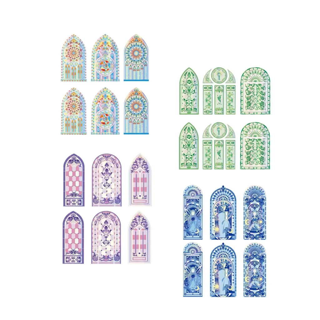 Pegatinas de ventana de diario para proyectos de álbumes de recortes y collage con diseños de mascotas
