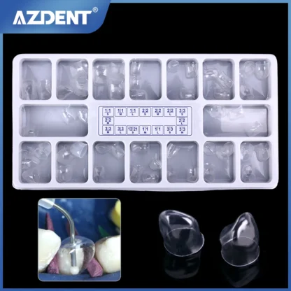 AZDENT 64 Uds adultos coronas transparentes anteriores dentales herramientas de dentista 1,910 coronas transparentes anteriores