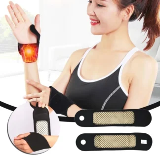 Muñequera autocalentable, protector de muñeca magnético, soporte de muñeca de compresión caliente, pulsera cálida con Velcro, resistente y fácil de usar
