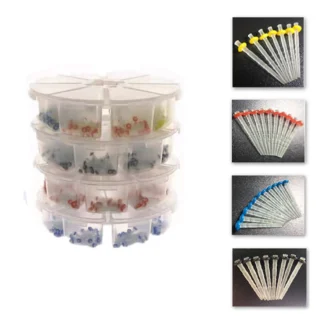 Postes de fibra Dental con tornillo de 1,2/1,4/1,6/1,8mm, fibra de vidrio de cuarzo, conducto radicular, materiales de relleno de ortodoncia restauradores de dientes