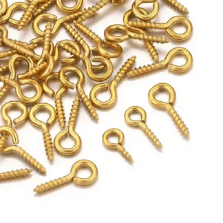 50/100 unids/lote de alfileres de ojo de acero inoxidable, gancho para llavero, alfileres de ojo, Mini colgantes de tornillo, ajuste de Pin roscado DIY, pulsera de joyería