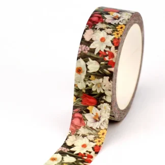Nuevo 1 unidad de cinta Washi decorativa de 10M con hermosas flores blancas y rojas para álbum de recortes, cinta adhesiva para diario, papelería bonita
