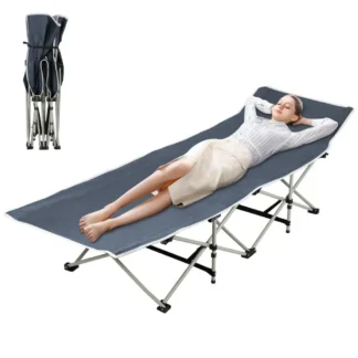 Cuna plegable para acampar para adultos: sillón reclinable para exteriores, cama plegable portátil para interiores, exteriores y viajes nos