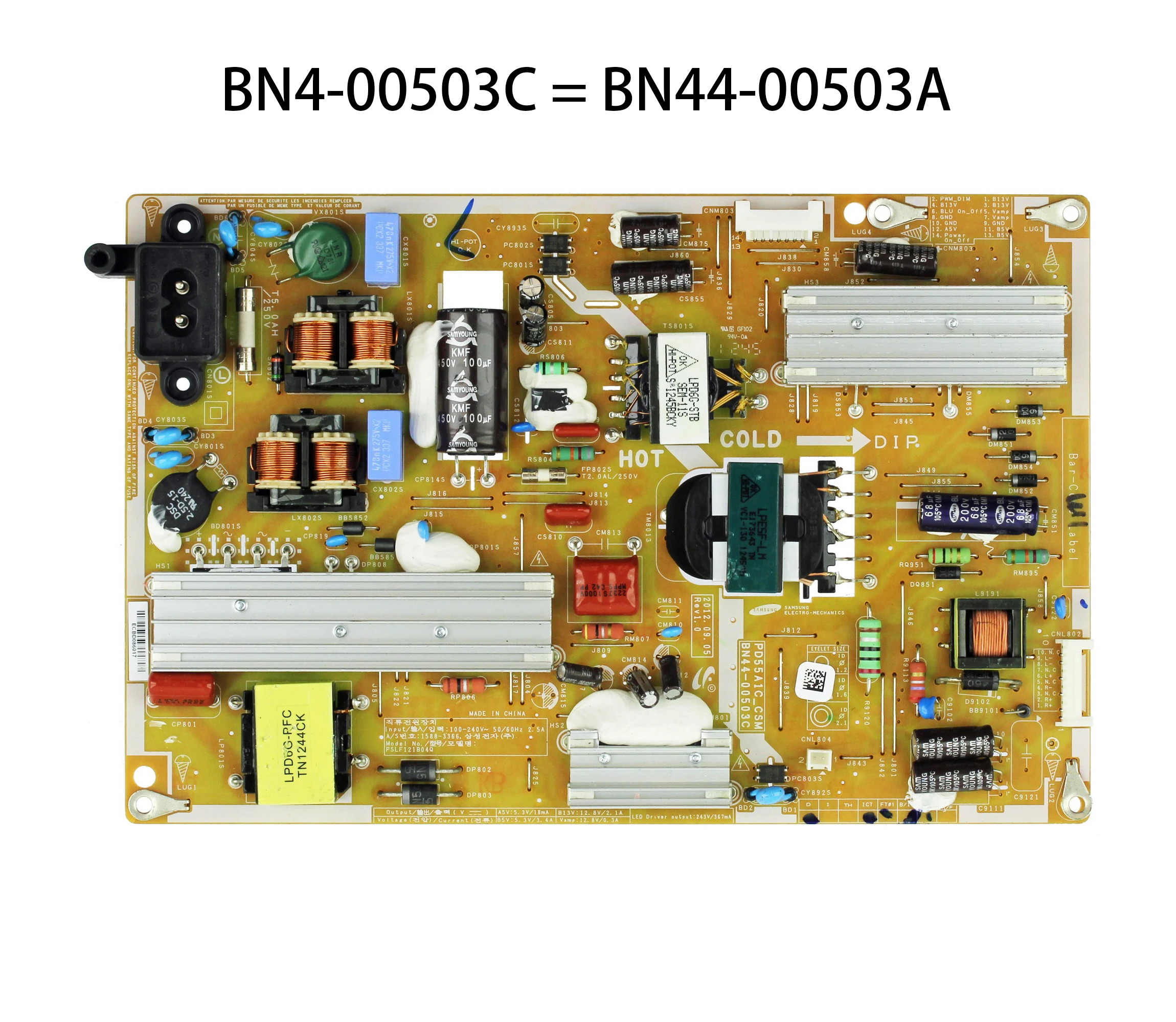Placa de alimentación BN44-00503C pd55a1c _ CSM PSLF121B04Q, compatible con HG55NA790MF UN50ES6100F UN50ES6150F UN55ES6003F TV de 50/55 pulgadas, BN44-00503A