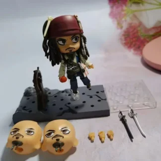 Anime Piratas del Caribe figura de vinilo muñeca dibujos animados versión Q Clay Man 1557 # Jack Captain modelo muñeca decoración juguetes hechos a mano