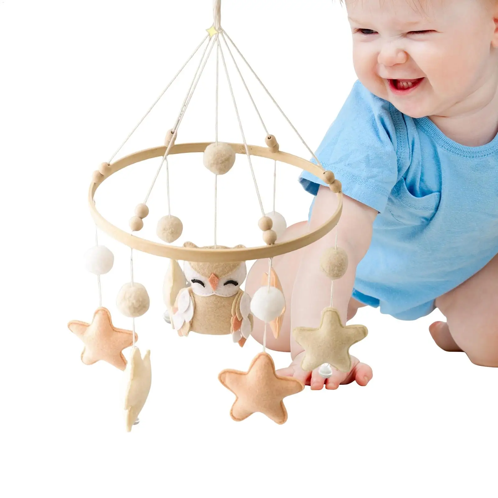 Móvil portátil de fieltro para cuna, ropa de cama sensorial suave para bebé, accesorio de juego para habitación de niña y niño, decoración para dormitorio de guardería y hogar