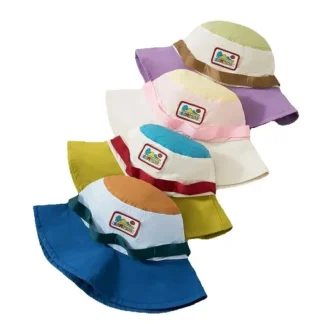 4 colores verano protección solar niñas sombrero de cubo transpirable deportes al aire libre sombreros niños sombreros gorras 2-6Y