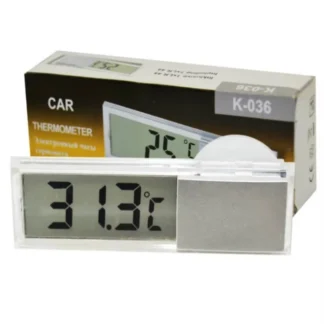 Nueva gran oferta 2 en 1 reloj para automóvil termómetro tipo ventosa reloj termómetro transparente LCD reloj Digital 10 pila de botón