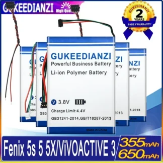 Batería de 355/650mAh para GARMIN Fenix 5/5s/5s Plus/5X/ViVOACTIVE3, GPS watch 361-00096-00 361-00097-00 361-00098-00, 361-00108-00