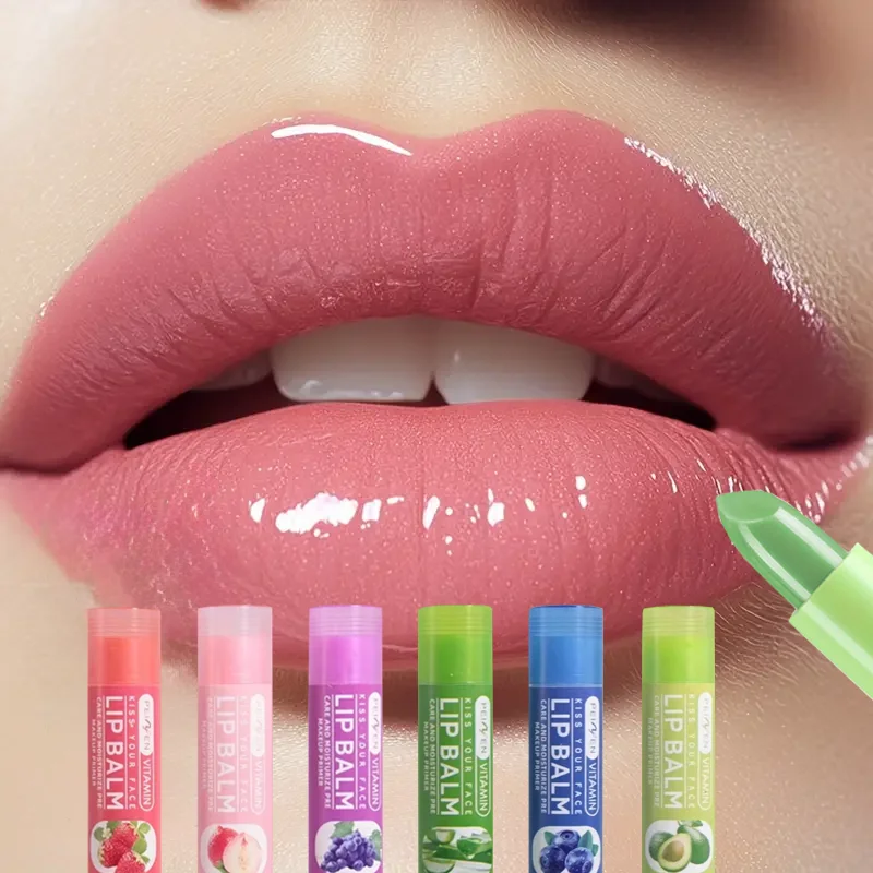 Lápiz labial de frutas en caja, hidratante, brillante, suave y no irritante, apto para todo tipo de piel.
