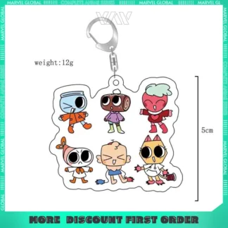 1,97 pulgadas Dandy's World peluche chatarra periférica de animé personaje de dibujos animados llavero acrílico lindo mochila colgante decoración regalo de niña