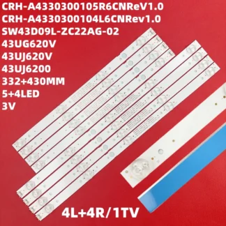 Tiras de retroiluminación LED para TV 43UG620V 43UJ620V 43UJ6200 SW43D09R SW43D09L-ZC22AG-02 303SW430039 303SW430038