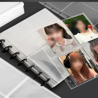 Sharkbang A5/A4 Fundas para carpetas con agujeros en forma de seta, 10 bolsas para álbumes de fotos de hojas sueltas, organizador de tarjetas Idol