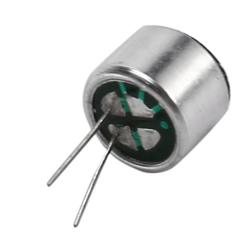 Sólido 30 piezas 2 pines mini micrófono cápsula electret condensador micrófono tono plateado negro