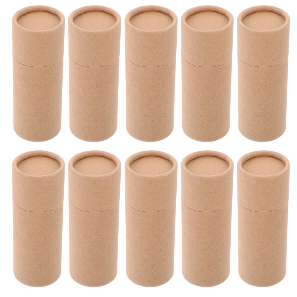 Caja de embalaje de tubo de papel de regalo, cilindro de papel marrón, almacenamiento de té, ganizer, tubos de cartón artesanales, contenedor de escritorio, 10 Uds.