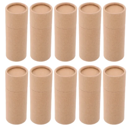 Caja de embalaje de tubo de papel de regalo, cilindro de papel marrón, almacenamiento de té, ganizer, tubos de cartón artesanales, contenedor de escritorio, 10 Uds.