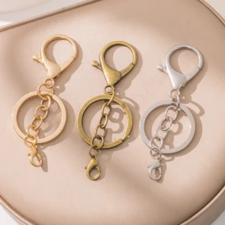 5 unids/lote llavero con anilla giratoria cierre de langosta llavero de cadena con gancho para DIY joyería suministros hallazgos accesorios manualidades
