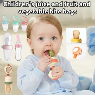 Mordida de fruta para bebé, instrumento de comida complementaria, comida, bolsa para morder frutas y verduras, Gel para la dentición del bebé, palo para moler los dientes, Com