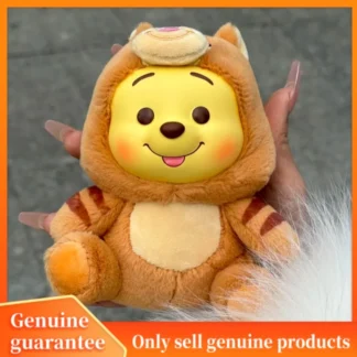Nuevo y genuino Miniso Winnie The Pooh fiesta traviesa caja ciega figura de acción colgante muñeca decoración llavero cumpleaños niña niños regalo juguete