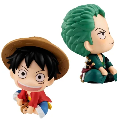 Figura de animación de dibujos animados de Luffy Zoro de una pieza, modelo Kawaii, adornos de decoración de escritorio simples, juguetes para niños, regalos de vacaciones