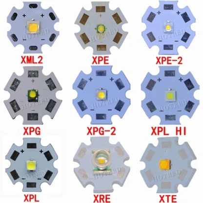 1 Uds 3535 XPG2 XML2 5050-T6 L2 XBD 2525 XP-E R3 / XR-E Q5 / XP-G2 R5 / XT-E R5 LED linterna bombilla Chip con Base de 20mm