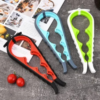 Abrelatas multifuncional Cuatro en Uno, tapa antideslizante, abridor de botellas de bebidas Twister con cuatro posiciones, abridor de latas de 3 colores