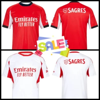 25_26 Portugal Football Benfica Home Jersey Camiseta transpirable de secado rápido para hombres y mujeres Camiseta de entrenamiento de partido de fútbol