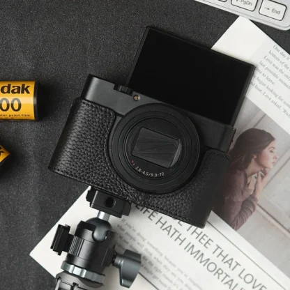 Para Sony RX100 VI funda de cuero auténtico para media cámara funda RX100M6 funda para cámara accesorios de fotografía