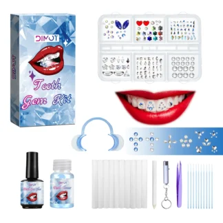Kit de gemas para dientes dentales, adorno de diamante de cristal artesanal, adhesivo seguro, varias formas, joyería para dientes de Color, decoración para dentaduras postizas