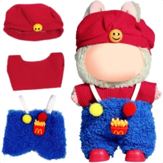 AICase para Labubu Ropa para Trajes Labubu Conjunto de Ropa para Muñeca Lububu de 17 cm Conjunto de 3 Piezas Ropa con Sombrero para LA BUBU Niños y Niñas