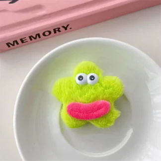 Pinza para el pelo de muñeco de peluche con forma de estrella, Clips laterales divertidos, Clip de pico de pato para muñeca fea, accesorios para el cabello, horquilla de dibujos animados para uso diario