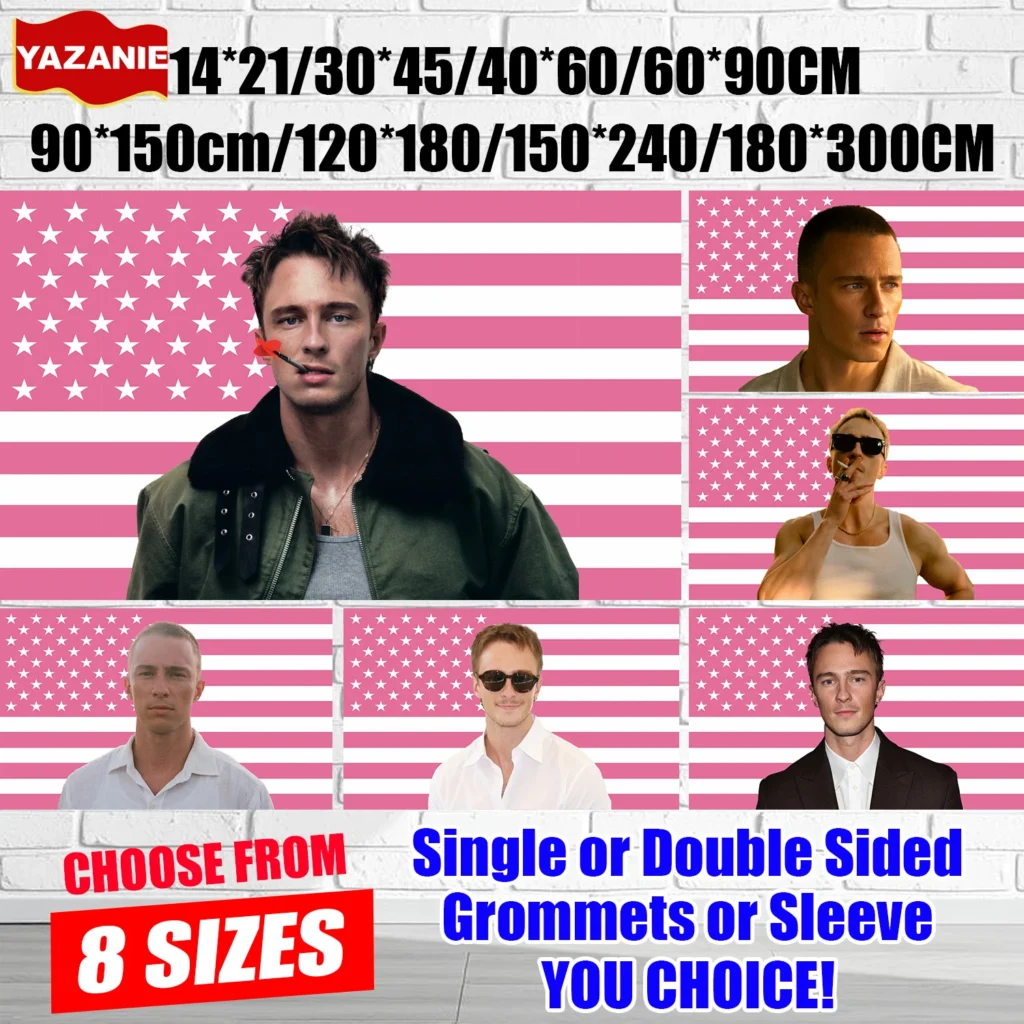 Drew Banderas Starkey Rafe Cameron tapiz de una sola/doble cara bandera americana rosa personalizada para regalo de fiestas de dormitorio universitario